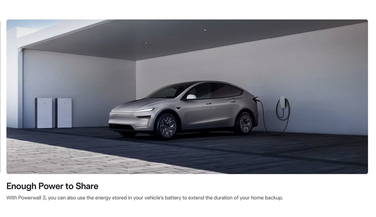 特斯拉美版 Model Y L 确认标配 PowerShare 双向供电功能 配图
