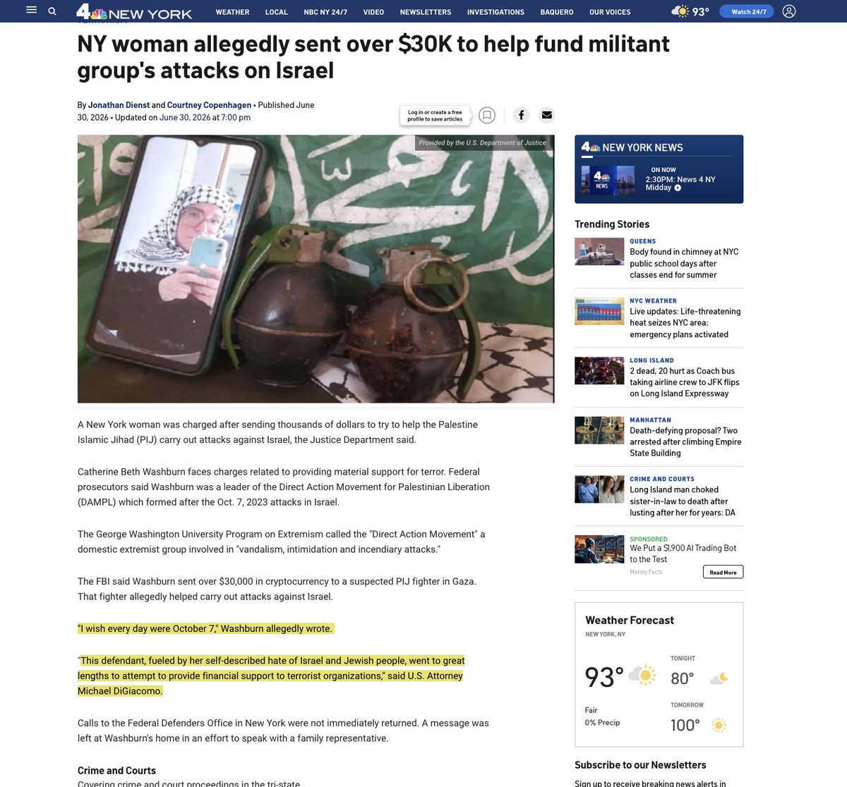美国司法部起诉一纽约女子涉嫌利用加密货币资助恐怖组织 配图