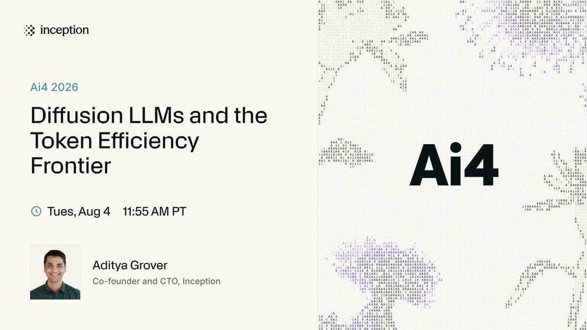 Aditya Grover 在 Ai4Conferences 2026 探讨扩散 LLM 与 Token 效率 配图