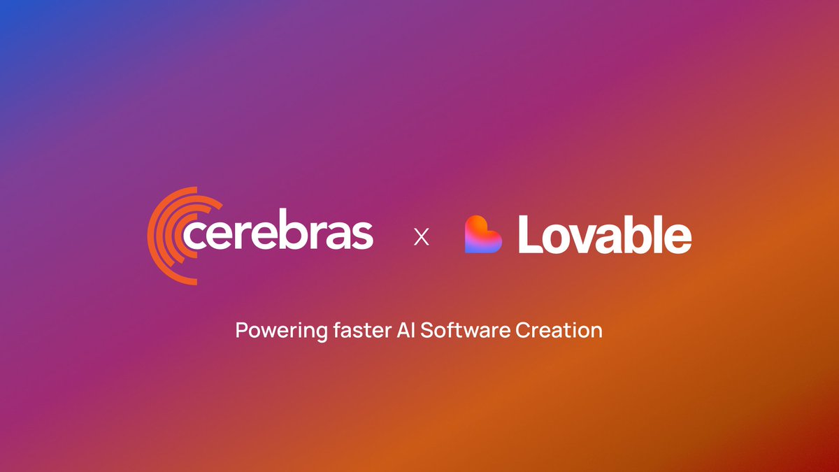 Cerebras 宣布其 AI 推理能力将接入 Lovable 配图