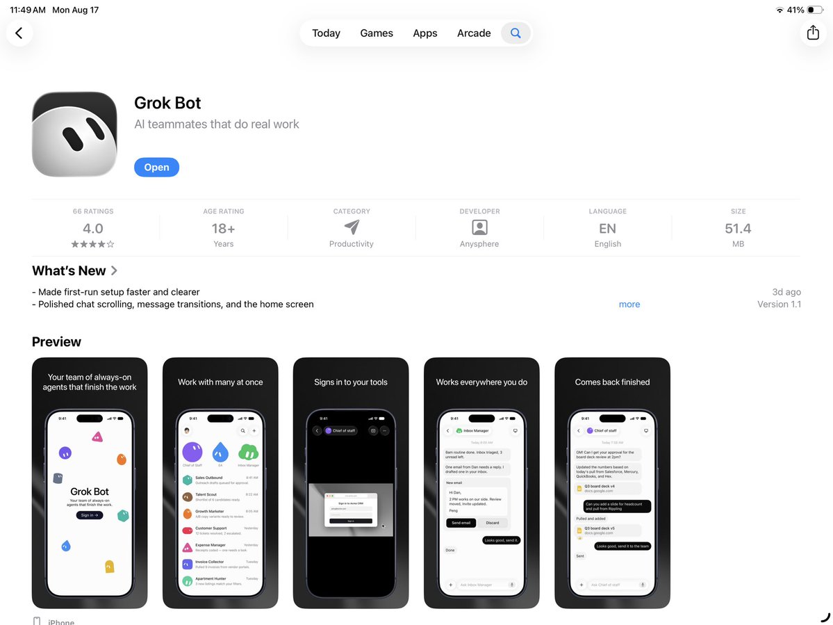 Grok Bot被称可15秒构建播客摘要工具，个人使用量提升约100倍 配图