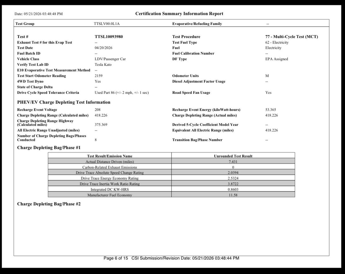 特斯拉 Cybercab 获得美国 EPA 符合性证书，纯电续航文件显示超418英里 配图