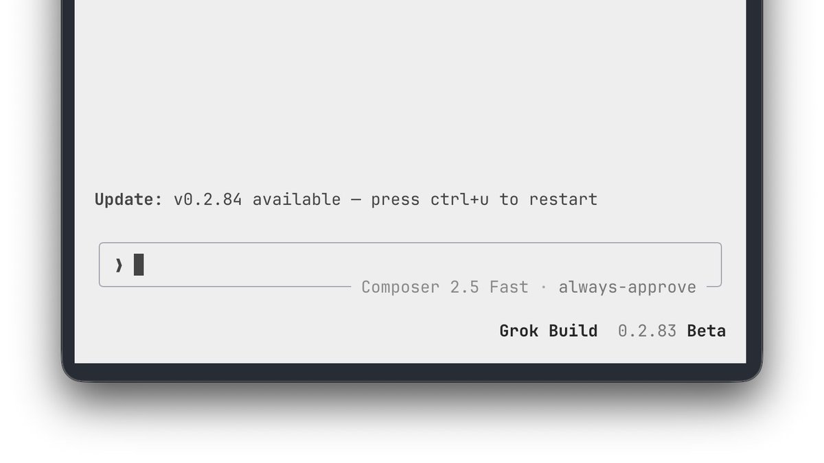 Grok Build 发布 v0.2.83 更新,优化日常工作流体验 配图