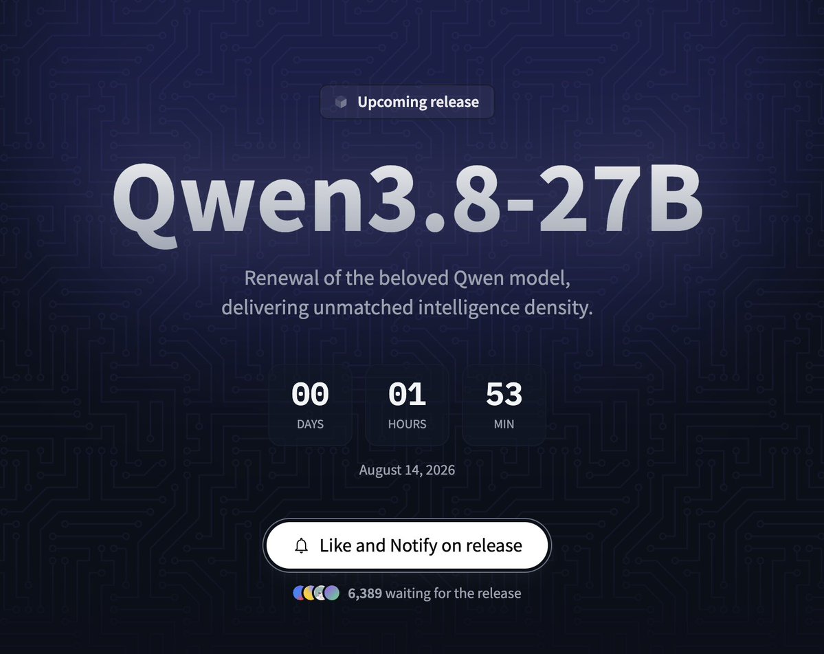 阿里通义千问预告即将发布 Qwen3.8-27B 模型 配图