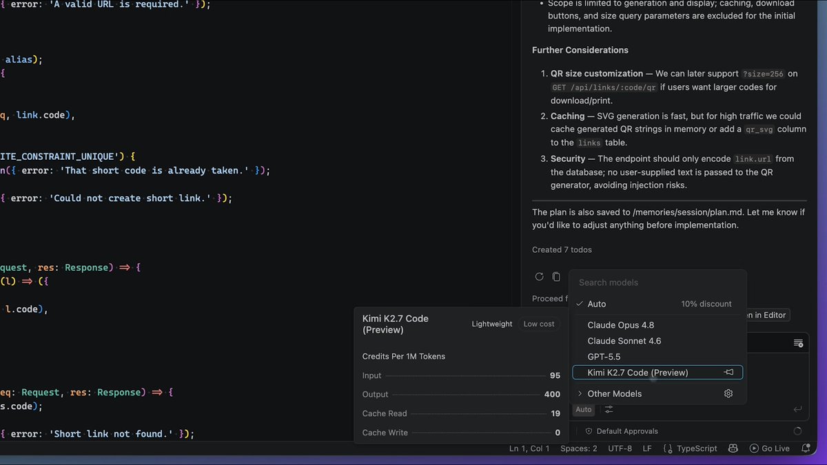 GitHub Copilot 正式上线 Kimi K2.7 Code，系首个开放权重模型 配图