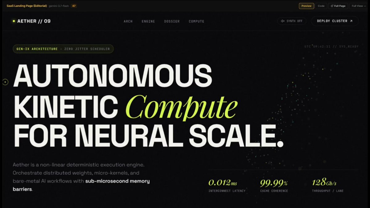 开发者实测 Gemini 3.7 Flash:前端生成能力出色且性价比高 配图