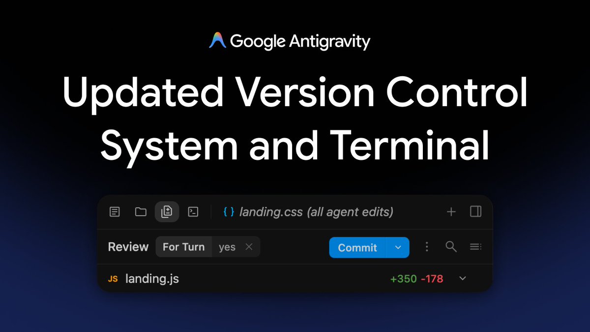 Antigravity 更新内置终端与 Git 版本控制功能 配图