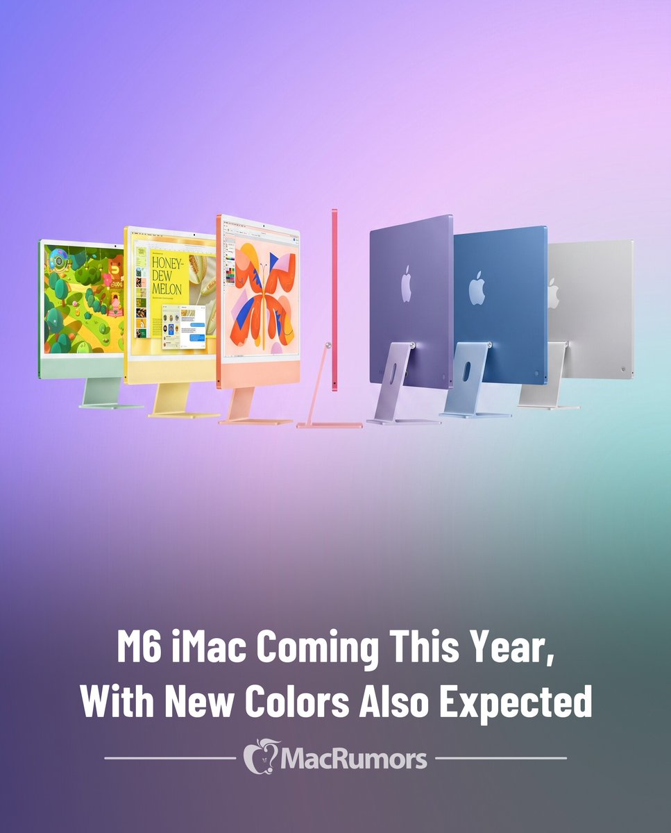 报道称苹果今年或推出搭载M6芯片的新款iMac 配图