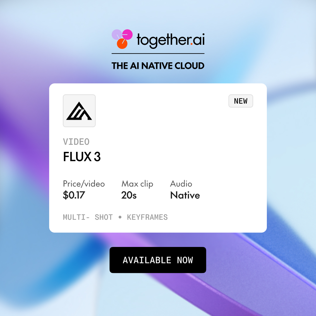 FLUX 3 多模态模型在 Together AI 平台上线，支持音视频同步生成 配图