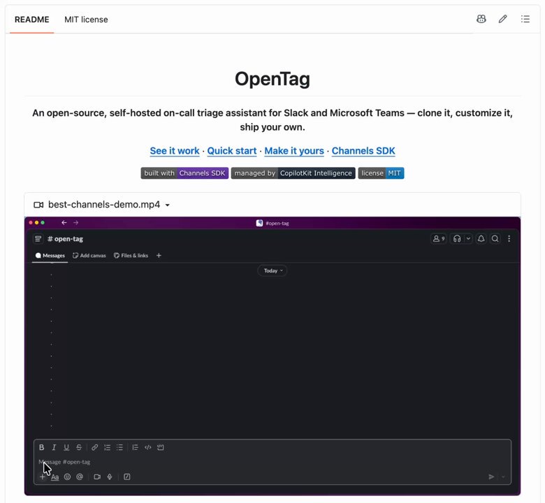 CopilotKit 发布开源项目 Open Tag，提供 Claude Tag 替代方案 配图