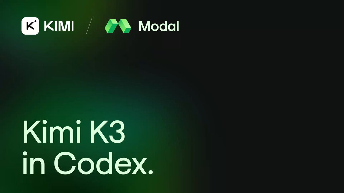 Modal 平台现已支持运行 Kimi K3 模型 配图