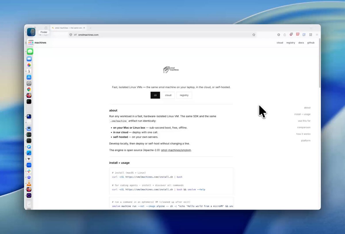 YC 关注：专为 AI 智能体设计的虚拟电脑服务 smol cloud 上线 Beta 版 配图