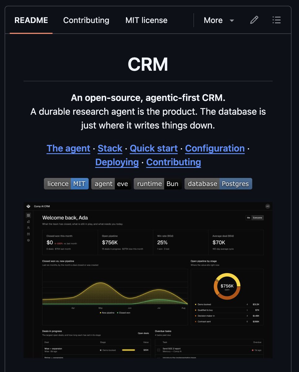 Comp AI 开源基于 Eve 和 Next.js 的 Agentic CRM 系统 配图
