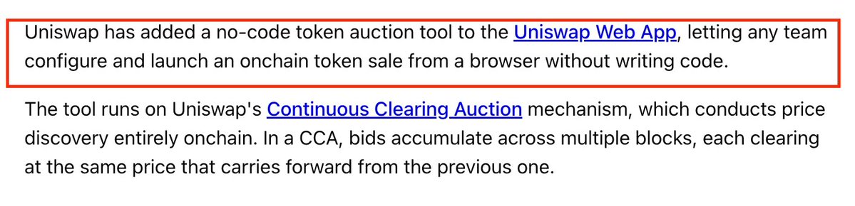Uniswap 推出无代码链上代币拍卖工具，切入 Token Launch 市场 配图